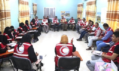 بدء الدورة التدريبية في مجال الاسعافات الاولية النفسية خلال كوفيد – 19 لمتطوعي الهلال الاحمر بوادي حضرموت