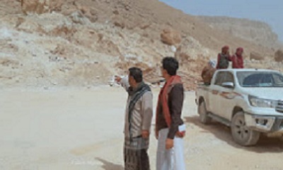 مدير عام شبام يطلع على سير العمل في الكسارات بوادي يب ويحذر من التلاعب في مجاري المياة