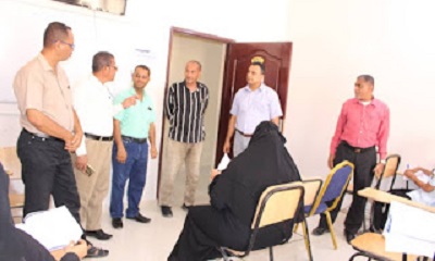 لجنة وزارية من مكتب التعليم الفني والتدريب المهني تطلع على سير الامتحانات النهائية للفصل الدراسي الثاني 2020 - 2021م بمعهد أثر للعلوم الطبية بغيل باوزير