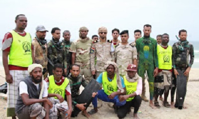 قائد خفر السواحل بحضرموت يدشن الخطة الأمنية الميدانية لتأمين الشريط الساحلي خلال موسم نجم البلدة السياحي للعام 2021م