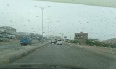 المكلا تشهد امطار خفيفة منذ صباح اليوم الاربعاء