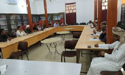 برئاسة مدير عام شبام المكتب التنفيذي بالمديرية بعقد دورته الاعتيادية ويناقش تقريري الأشغال والكهرباء