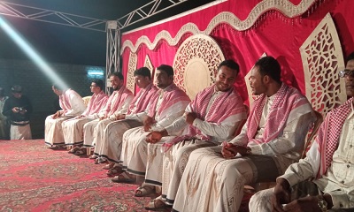 منطقة قاهر بمدرية تريم تحتفل بزواج 13 عريس وعروس بمهرجان الترابط الثاني