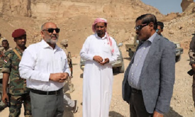 محافظ حضرموت يفتتح المرحلة الأولى من مشروع شق عقبة مدودة بسيئون