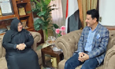 مديرة الخطوط الجويه اليمنيه منطقة سيئون تزور سفير اليمن بجمهورية مصر