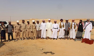 بحضور مدير عام المديرية: بدء العمل في مشروع تركيب منظومة الطاقه الشمسيه لبئر ثمود الصحراويه