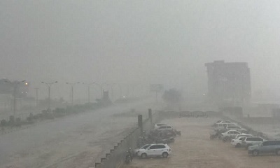 هطول أمطار غزيرة إلى متوسطة على ضواحي ومناطق مدينة المكلا