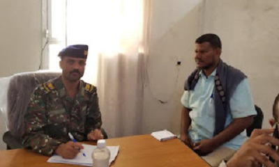 زيارة مدير مكتب القطن والمديريات الغربيه بالهيئه العامه لحماية البيئه بالوادي والصحراء م/ حضرموت الى مكتب الامن بمديرية القطن
