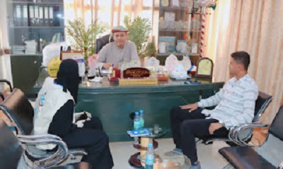 مدير عام سيئون يناقش أوضاع النازحين بمديرية سيئون وسبل تحسين المستوى الصحي والمعيشي لهم