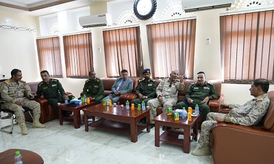 المحافظ البحسني يطلع وفد وزارة الداخلية على البناء والإعمار للجيش والأمن بعد عملية تحرير الساحل من الإرهاب