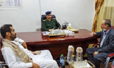 مدير أمن حضرموت الوادي والصحراء يناقش الاوضاع الأمنية بمديرية العبر وسير عمل جوازات منفذ الوديعة