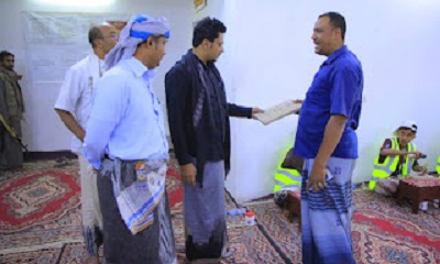 مدير عام شبام يتفقد سير الدورة التدريبية التابعه لمشروع أمان