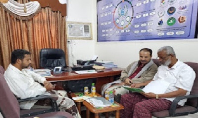 مدير عام مديرية حريضه رئيس المجلس المحلي يلتقي بالمدير التنفيذي لمجلس تنسيق جمعيات ذوي الإعاقة بوادي حضرموت