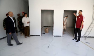 الوكيل الكثيري يتفقد موقع انشاء مسار الممشى الخارجي باستاد سيؤن الاولمبي