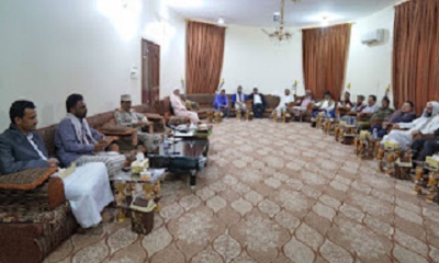 المحافظ البحسني يطلع أعضاء مجلسي النواب والشورى ووكلاء ومستشاري المحافظ على مستجدات الأوضاع العسكرية