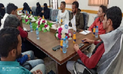 رئيس وامين عام الاتحاد العام لطلاب جامعة سيئون في نزول وزيارة للمجلس الطلابي بكلية الحقوق والعلوم الإنسانية في اجتماعة الدوري