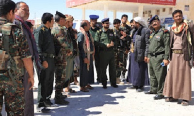 وكلاء وزارة الداخلية الشريف والأمير وقائد المنطقة العسكرية الأولى يتفقدون موقع استهداف قائد كتيبة الطوارئ