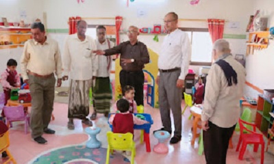 مدير عام مديرية سيئون يفتتح المعمل الصوتي بقسم المرحلة التمهيدية بمدارس الإرتقاء الاهلية بمدينة سيئون