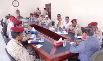 المحافظ القائد البحسني يجتمع بقادة الألوية والوحدات العسكرية والشُعب بالمنطقة العسكرية الثانية لمناقشة ومراجعة خطى سير وتنفيذ الخطط العسكرية الخاصة بساحل حضرموت