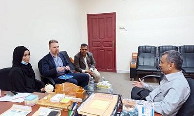 الوكيل باصريح يناقش مع خبير البرنامج الألماني لمشاريع تعزيز التنمية الاقتصادية والتعايش الاجتماعي في اليمن أولويات المشاريع بحضرموت