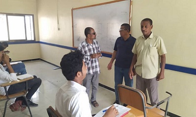 بلفاس يدشن الاختبارات الفصلية بالمعهد المهني الصناعي بخلف / المكلا