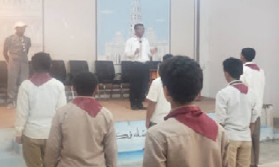 القائد الكشفي باسيف في إستضافة كشافة ثانوية تريم بمديرية تريم