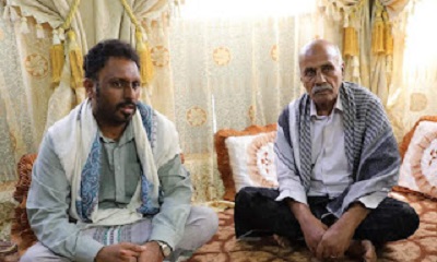 الشيخ بن حبريش يطمئن على صحة الشخصية الاعلامية والثقافية الأستاذ غالب بافطيم