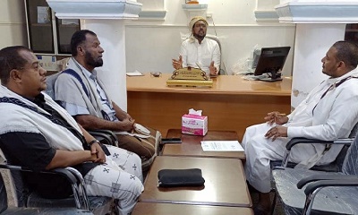 مناقشة سبل التعاون المشترك بين السلطة المحلية  ومكتب الشؤون الاجتماعية بمديرية تريم 