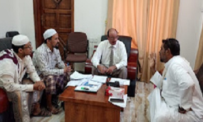 مدير عام تريم يطلع الوكيل المساعد على حادثة حريق سوق تريم