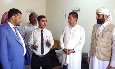 الوكيل المساعد رئيس لجنة تفويج الحجاج ومشرف الصحة مدير مكتب الإدارة العامة لصحة الموانئ والمحاجر الصحية بميناء الوديعة يدشنان العمل بقسم الرقابة والتشييك