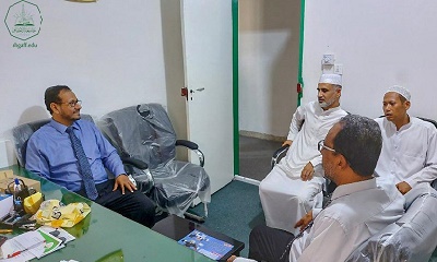 جامعة الأحقاف تستقبل رئيس جامعة العادل برئاسة الجامعة بالمكلا