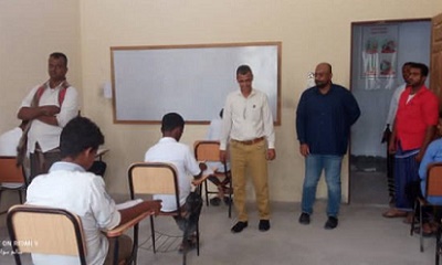 مدير عام غيل باوزير يطلع على سير الامتحانات النهائية الوزارية بشعب التعليم الفني بالمديرية