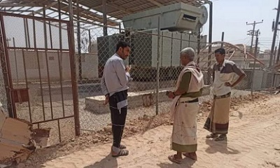 بتوجيهات من مدير كهرباء ساحل حضرموت.. مأمور الشحر يتابع أعمال نقل المحول 7.5 ميقا إلى مدينة الحامي