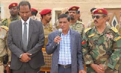 النائب البحسني يزور قيادتي الشرطة العسكرية بالمهرة واللواء 137 مشاة ويشيد بنجاحاتهما العسكرية