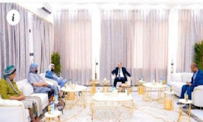 نائب رئيس المجلس الرئاسي عيدروس الزُبيدي يلتقي مدير منفذ الوديعة البري