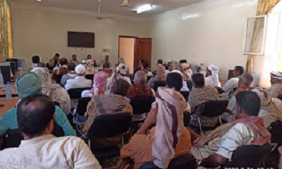 مدير عام مديرية شبام يتلقي بمدراء ووكلا ادارات المدارس والشخصيات الاجتماعية بالمديرية ويبحث معهم اوجه التعاون ووضع الحلول لاستمرار المرحلة التعليمية بجميع مدارس المديريه