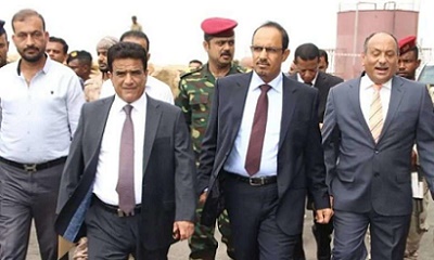 وزير النفط ومحافظ حضرموت ونائب وزير الصناعة والتجارة يطلغون على سير العمل بمشروع مصنع الريادة