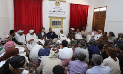 محافظ حضرموت : احتياجات المحافظة لن تتأتّى إلا بوحدة صف مكوناتها والالتئام حول مكوّن واحد هو حضرموت