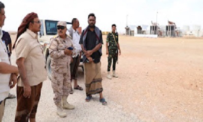 محافظ حضرموت يتفقد الاجراءات الأمنية لحماية قطاعات حوض المسيلة ويطلع على منشآت القطاع 43 