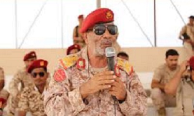 رئيس مجلس القيادة الرئاسي يصدر قرار بترقية اركان المنطقة العسكرية الثانية العميد عويضان سالم عويضان الى رتبة لواء 