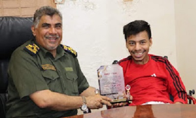 أثناء تكريمه الشاب الطموح علي ابن الشيبة.. العميد المنهالي يؤكد: ذوي الهمم العالية طاقة لا إعاقة