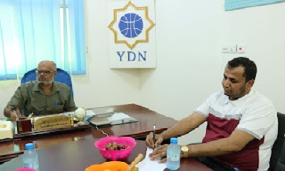 بحث أوجه التعاون والتنسيق بين مكتبي YDN بوادي حضرموت ومأرب