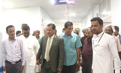 الوكيل السعيدي والدكتور العمودي يدشنان مخيّم الجراحة العامة بمستشفى القطن العام