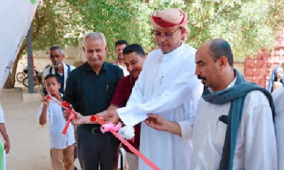 افتتاح مشروع إنشاء ظلة بمدرسة تاربة للبنين بتمويل من شركة بترومسيلة لاستكشاف وانتاج البترول