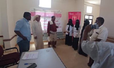 مدير عام مديرية رخية يدشن فعاليات الحملة التوعوية بسرطان الثدي بالمركز الصحي بصنا