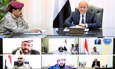 مجلس القيادة الرئاسي يعقد اجتماعا حول تطورات الأوضاع الداخلية وتصعيد المليشيات الارهابية