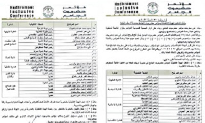 قرار لرئيس مؤتمر حضرموت الجامع بتشكيل الهيئة التنفيذية بمديرية أرياف المكلا