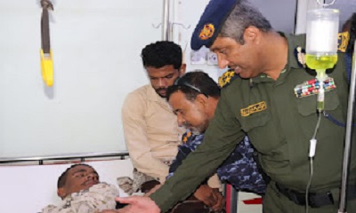 العميد الجابري يزور جرحى حادث تفجير مسجد الزيار بيبعث في مستشفى ابن سيناء