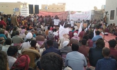 فعالية جماهيرية في غيل بن يمين تدعو للحفاظ على الأمن والاستقرار
