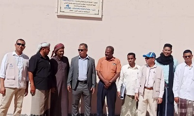 الوكيل العامري يدشن الضخ التجريبي والاستلام الابتدائي لمشروع خزان 4000 متر مكعب وخطوط ناقله للمؤسسة المحلية المياه